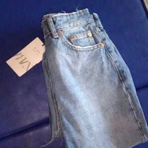 light wash zara straight leg jeans